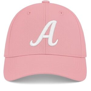 Pink Initial A Hat Cursive Embroidered Baseball Cap Cute Monogram Aesthetic Gift